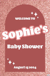 Rose Gold Glitter Effect Welcome Board Small - 90cm x 60cm
